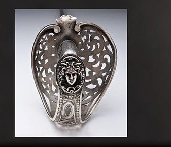 Pierced silver Medusa gorget from Gary Hendershott's collection