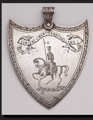 Engraved silver National Lancers badge, Boston 1854, from Gary Hendershott's collection